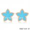 Imitation Van Cleef & Arpels Sweet Alhambra Star Earrings Pink Gold,Turquoise